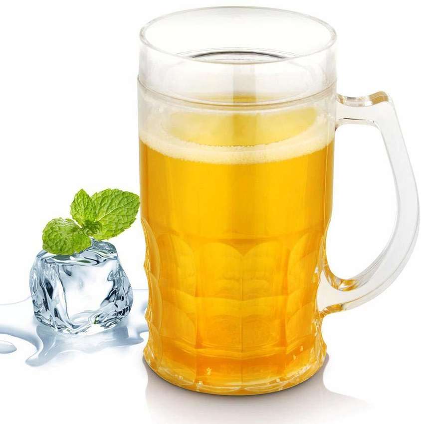 Decor Affair Frosty Beer Mug with Double Wall Freezing Gel