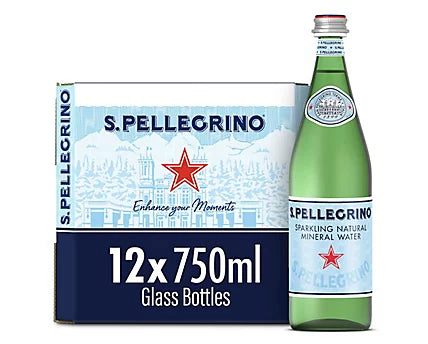 San Pellegrino Sparkling Mineral Water Glass Bottle - 750ml (case)