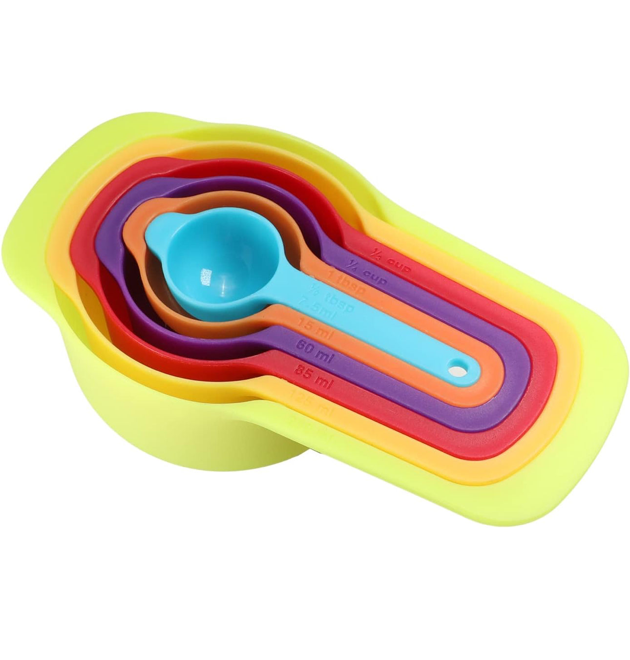 Plastic Rainbow Measuring Spoon Baking Kit Measuring Spoon Measuring Cup.